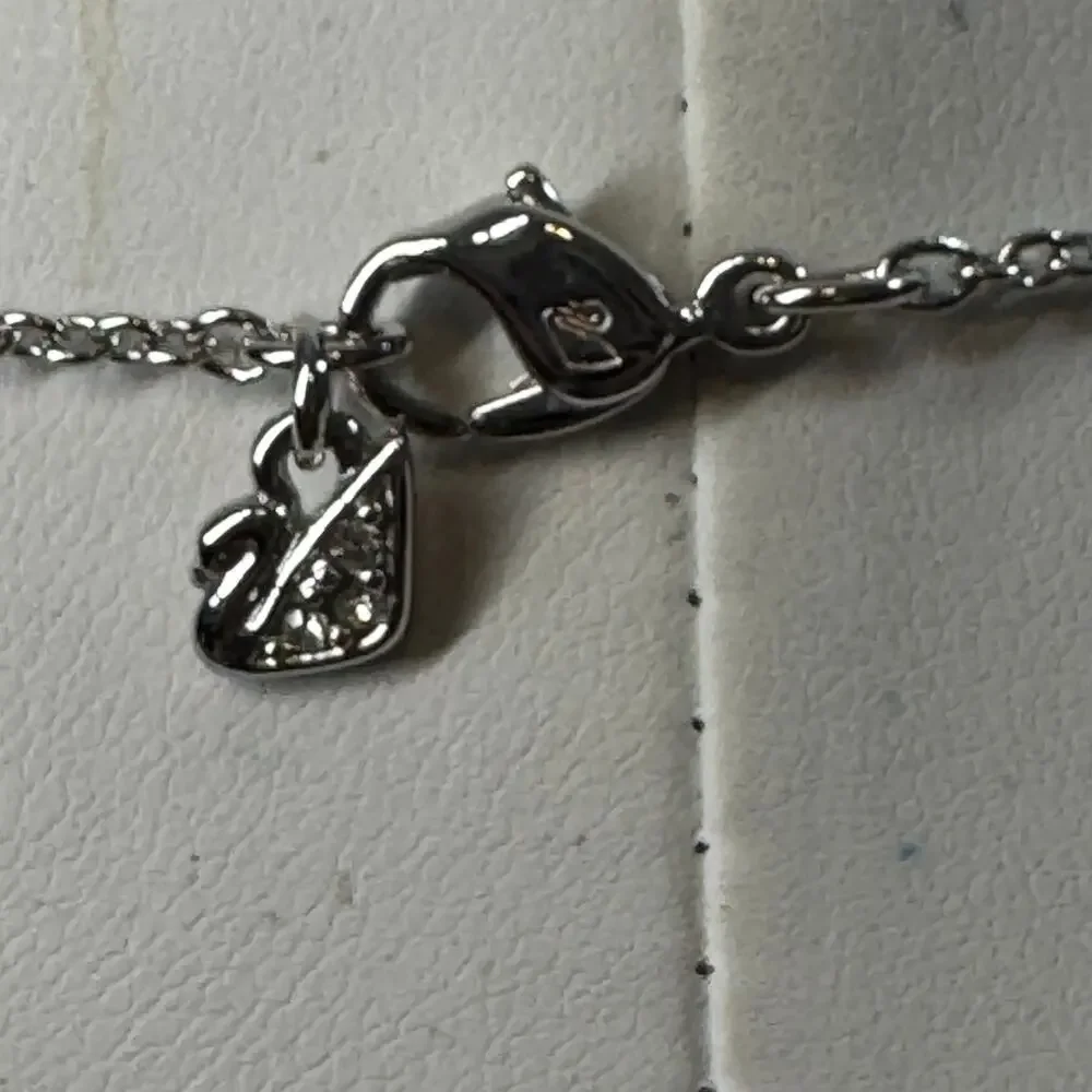 Modern Statement Women's Silver Crystal Studded Teardrop Necklace - Picture 7 of 8